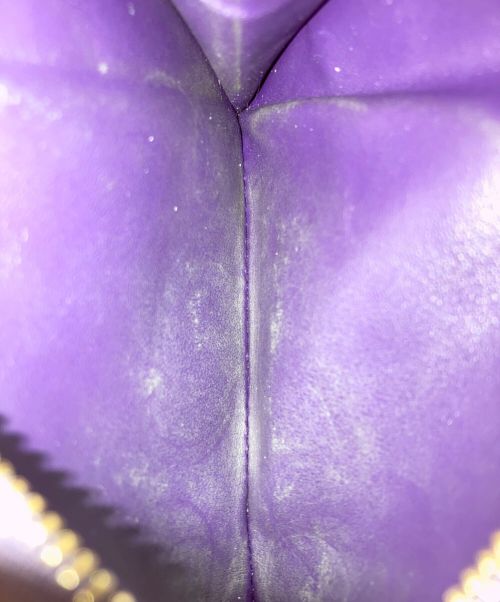 BOTTEGA VENETA（ボッテガベネタ）BOTTEGA VENETA (ボッテガベネタ) スモールカセット二つ折りファスナーウォレット パープルの古着・服飾アイテム