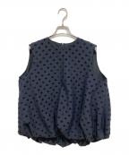 #Newansハッシュニュアンス）の古着「ノースリーブブラウス」｜ネイビー