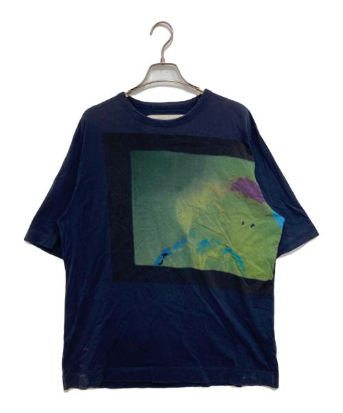 DRIES VAN NOTEN（ドリスヴァンノッテン）DRIES VAN NOTEN (ドリスヴァンノッテン) LEN LYE (レン・ライ) グラフィックプリントカットソー ネイビー サイズ:Mの古着・服飾アイテム