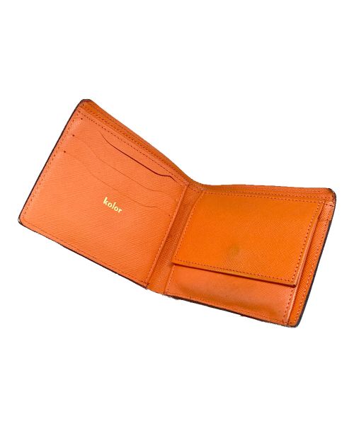 KOLOR（カラー）KOLOR (カラー) kolor Bicolor Wallet ネイビー×オレンジの古着・服飾アイテム
