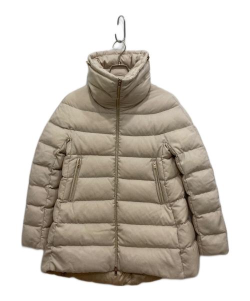 HERNO（ヘルノ）HERNO (ヘルノ) スタンドカラーダウンジャケット ベージュ×アイボリー サイズ:L(42)の古着・服飾アイテム