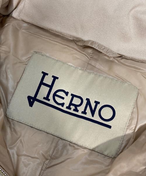HERNO（ヘルノ）HERNO (ヘルノ) スタンドカラーダウンジャケット ベージュ×アイボリー サイズ:L(42)の古着・服飾アイテム