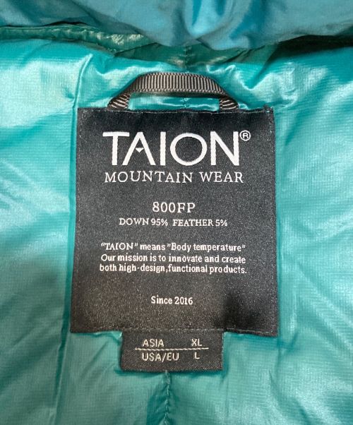 TAION（タイオン）TAION (タイオン) MOUNTAIN PACKABLE VOLUME DOWN JACKET グリーン サイズ:XLの古着・服飾アイテム