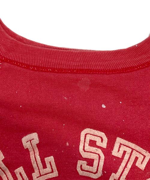 Champion（チャンピオン）Champion (チャンピオン) 60sフロッキープリントヴィンテージスウェット レッド サイズ:Mの古着・服飾アイテム