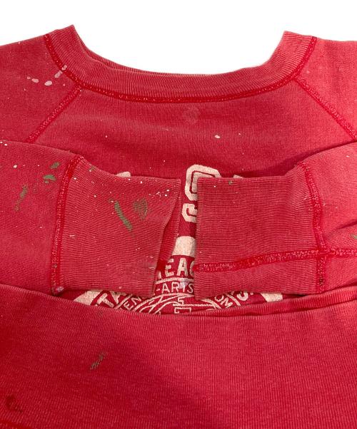 Champion（チャンピオン）Champion (チャンピオン) 60sフロッキープリントヴィンテージスウェット レッド サイズ:Mの古着・服飾アイテム