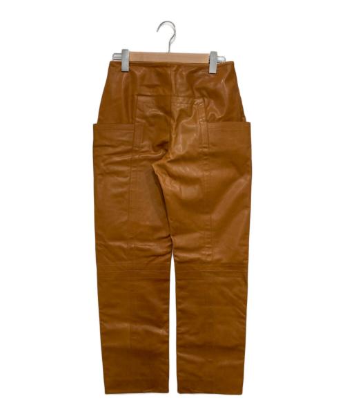 DIRK BIKKEMBERGS（ダークビッケンバーグ）DIRK BIKKEMBERGS (ダークビッケンバーグ) ステッチデザインレザーパンツ ブラウン サイズ:S(44)の古着・服飾アイテム