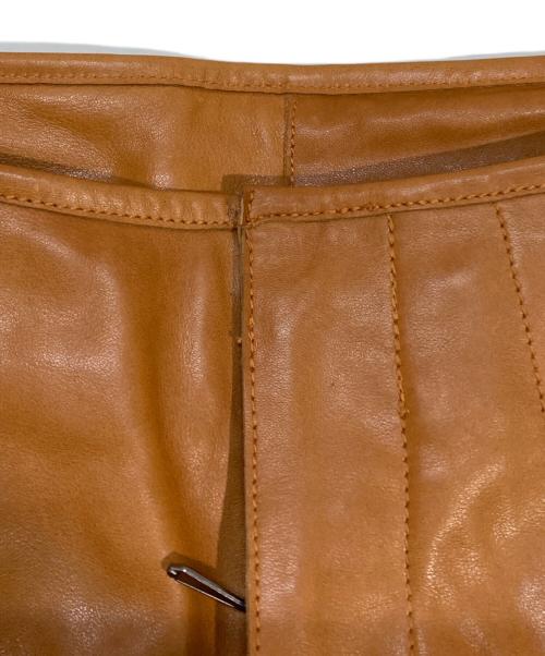 DIRK BIKKEMBERGS（ダークビッケンバーグ）DIRK BIKKEMBERGS (ダークビッケンバーグ) ステッチデザインレザーパンツ ブラウン サイズ:S(44)の古着・服飾アイテム