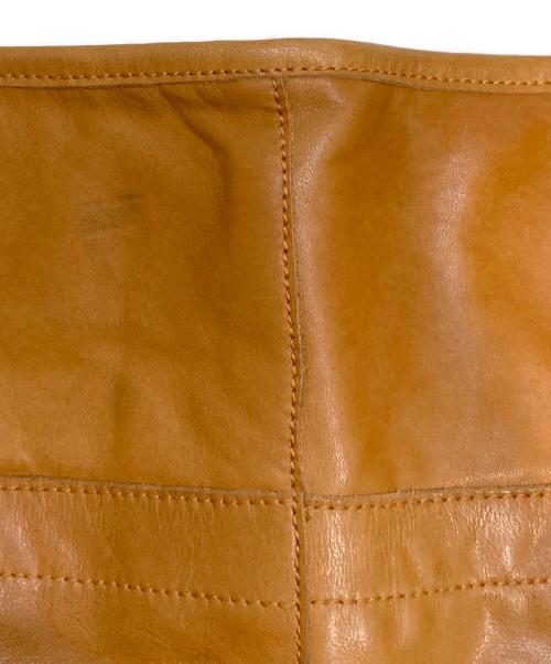 DIRK BIKKEMBERGS（ダークビッケンバーグ）DIRK BIKKEMBERGS (ダークビッケンバーグ) ステッチデザインレザーパンツ ブラウン サイズ:S(44)の古着・服飾アイテム