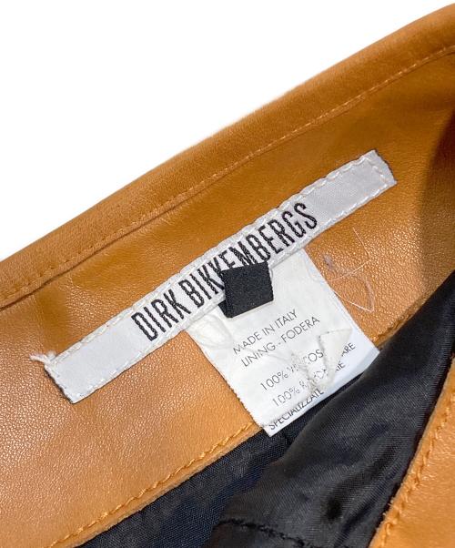 DIRK BIKKEMBERGS（ダークビッケンバーグ）DIRK BIKKEMBERGS (ダークビッケンバーグ) ステッチデザインレザーパンツ ブラウン サイズ:S(44)の古着・服飾アイテム