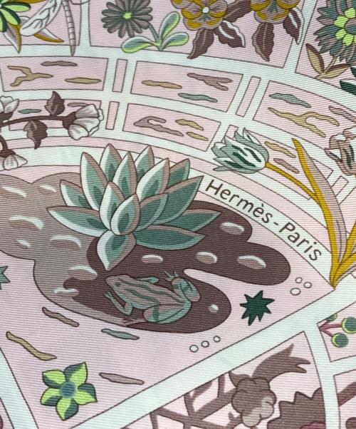 HERMES（エルメス）HERMES (エルメス) カレ90 Fleurs de Giverny ライトピンク/ピンク サイズ:89×89の古着・服飾アイテム
