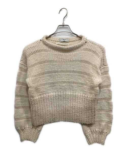 MAYDI（マイディ）MAYDI (マイディ) ハンドメイドボリュームスリーブショートニット アイボリー サイズ:XSの古着・服飾アイテム