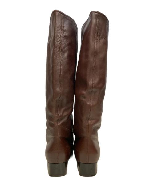 CHANEL（シャネル）CHANEL (シャネル) スクエアトゥロングブーツ ブラウン サイズ:23.5cm(37)の古着・服飾アイテム