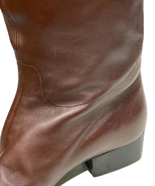 CHANEL（シャネル）CHANEL (シャネル) スクエアトゥロングブーツ ブラウン サイズ:23.5cm(37)の古着・服飾アイテム