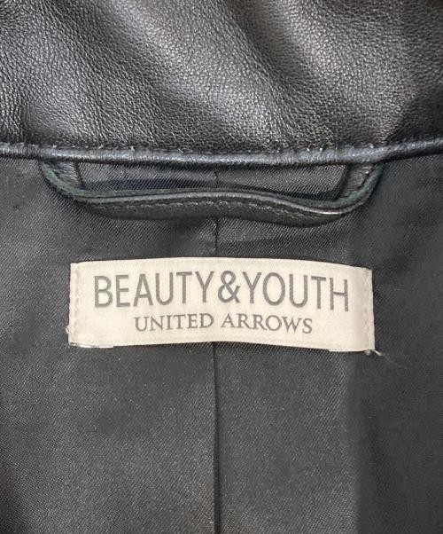 BEAUTY&YOUTH（ビューティーアンドユース）BEAUTY&YOUTH (ビューティーアンドユース) シープスキンレザーコーチジャケット ブラック サイズ:XLの古着・服飾アイテム