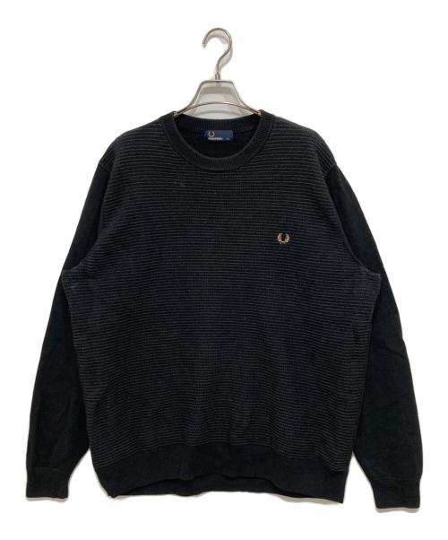 FRED PERRY（フレッドペリー）FRED PERRY (フレッドペリー) コットンウールニット ブラック サイズ:XXLの古着・服飾アイテム