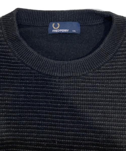 FRED PERRY（フレッドペリー）FRED PERRY (フレッドペリー) コットンウールニット ブラック サイズ:XXLの古着・服飾アイテム