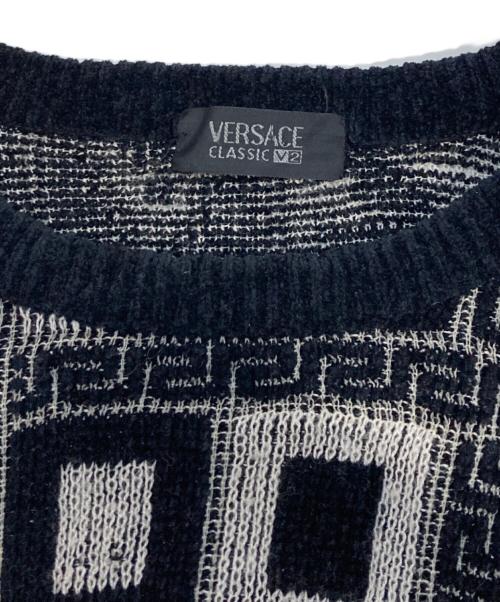 VERSACE CLASSIC（ヴェルサーチクラシック）VERSACE CLASSIC (ヴェルサーチクラシック) V2ロゴウールニット ブラック サイズ:XXL相当の古着・服飾アイテム