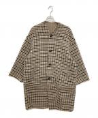 LE GLAZIKル グラジック）の古着「ウールリバー リバーシブルコート」｜ブラウン