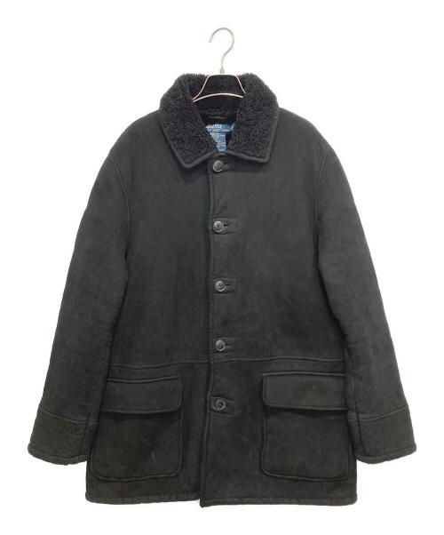 POLO RALPH LAUREN（ポロ・ラルフローレン）POLO RALPH LAUREN (ポロ・ラルフローレン) リアルムートンコート ブラック サイズ:XLの古着・服飾アイテム