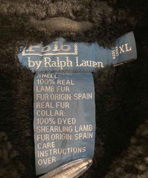 POLO RALPH LAUREN（ポロ・ラルフローレン）POLO RALPH LAUREN (ポロ・ラルフローレン) リアルムートンコート ブラック サイズ:XLの古着・服飾アイテム