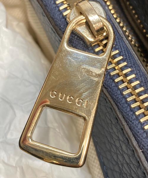 GUCCI（グッチ）GUCCI (グッチ) バンブーショッパーミディアムトート ネイビーの古着・服飾アイテム