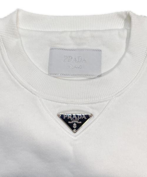PRADA（プラダ）PRADA (プラダ) トライアングルロゴオーバーサイズスウェット ホワイト サイズ:Sの古着・服飾アイテム
