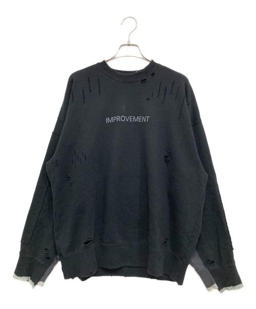 stein（シュタイン）stein (シュタイン) OVERSIZED REBUILD SWEAT LS ブラック サイズ:Sの古着・服飾アイテム
