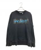 HELMUT LANGヘルムートラング）の古着「Pigeon Logo-print Loopback Cotton-jersey Sweatshirt」｜ブラック