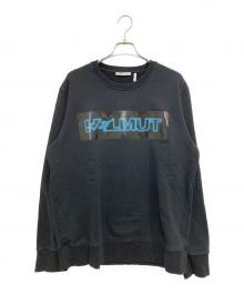 HELMUT LANG（ヘルムートラング）の古着「Pigeon Logo-print Loopback Cotton-jersey Sweatshirt」｜ブラック