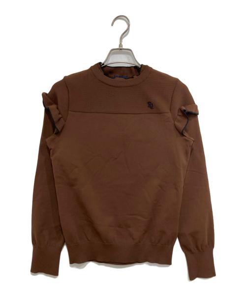 PEARLY GATES（パーリーゲイツ）PEARLY GATES (パーリーゲイツ) フレコセーターニット ブラウン サイズ:0 (S)の古着・服飾アイテム