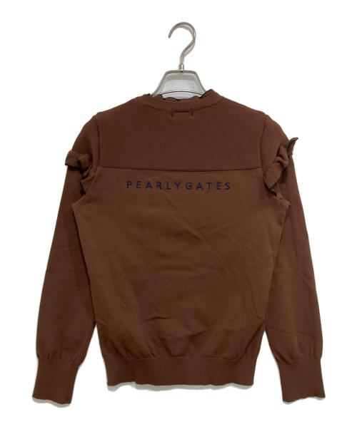 PEARLY GATES（パーリーゲイツ）PEARLY GATES (パーリーゲイツ) フレコセーターニット ブラウン サイズ:0 (S)の古着・服飾アイテム