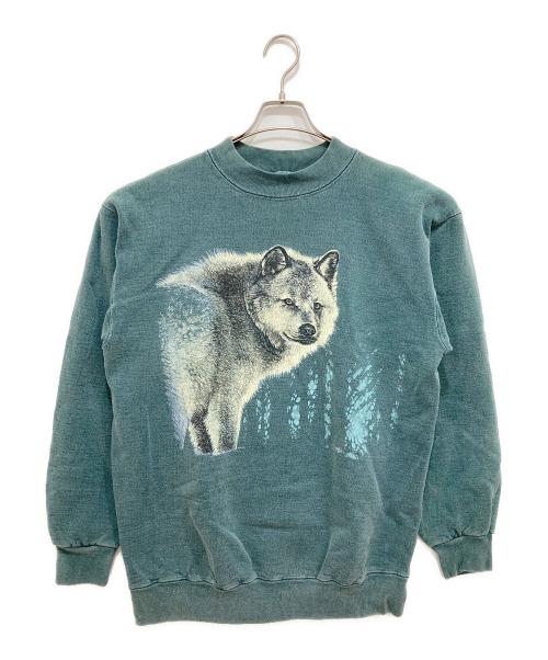 USED（ユーズド）USED (ユーズド) アニマル柄スウェット グリーン サイズ:Lの古着・服飾アイテム