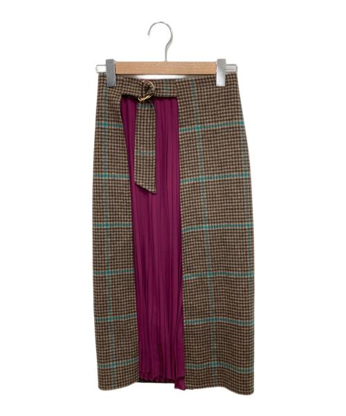 Diagram（ダイアグラム）Diagram (ダイアグラム) リバーウールプリーツスカート パープル サイズ:S(36)の古着・服飾アイテム