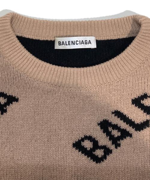 BALENCIAGA（バレンシアガ）BALENCIAGA (バレンシアガ) オーバーサイズクルーネックウールセーター ベージュ サイズ:Sの古着・服飾アイテム