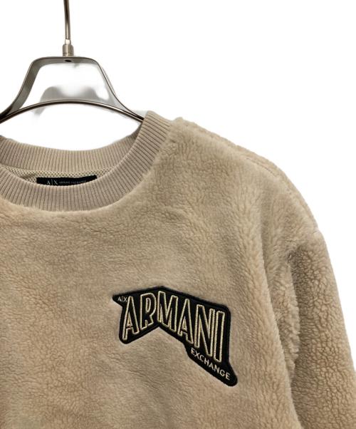 ARMANI EXCHANGE（アルマーニ エクスチェンジ）ARMANI EXCHANGE (アルマーニ エクスチェンジ) フリースプルオーバースウェット ベージュ サイズ:Mの古着・服飾アイテム
