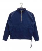 KITHキス）の古着「BOX LOGO HALF ZIP PULLOVER」｜ネイビー