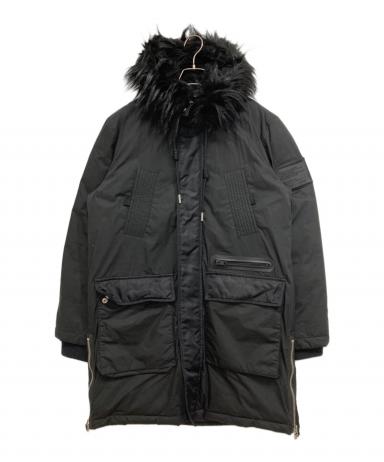 未使用　DIESEL 黒 ジャケット 中綿入りフードコート 中古・古着通販】DIESEL (ディーゼル) 中綿モッズコート ブラック