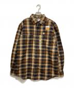 CarHarttカーハート）の古着「HUBBARD FLANNEL L/S SHIRT」｜ブラウン