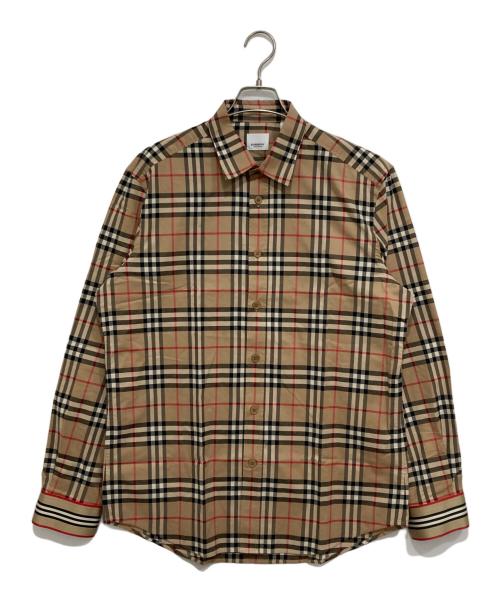 BURBERRY（バーバリー）BURBERRY (バーバリー) ノヴァチェック長袖シャツ ブラウン サイズ:Lの古着・服飾アイテム