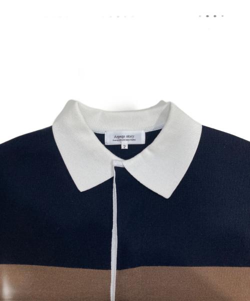 ARPEGE STORY（アルページュストーリー）ARPEGE STORY (アルページュストーリー) ラガーニットワンピース ネイビー サイズ:2（M程度）の古着・服飾アイテム