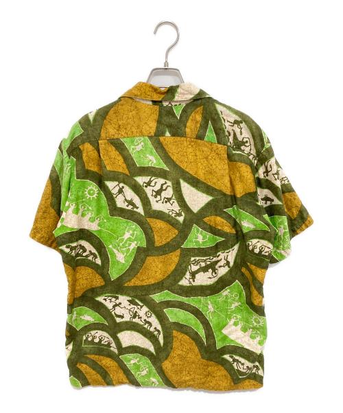 GO BAREFOOT（ゴー ベアフット）GO BAREFOOT (ゴー ベアフット) ヴィンテージアロハシャツ グリーン サイズ:Lの古着・服飾アイテム