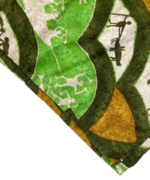 GO BAREFOOT（ゴー ベアフット）GO BAREFOOT (ゴー ベアフット) ヴィンテージアロハシャツ グリーン サイズ:Lの古着・服飾アイテム