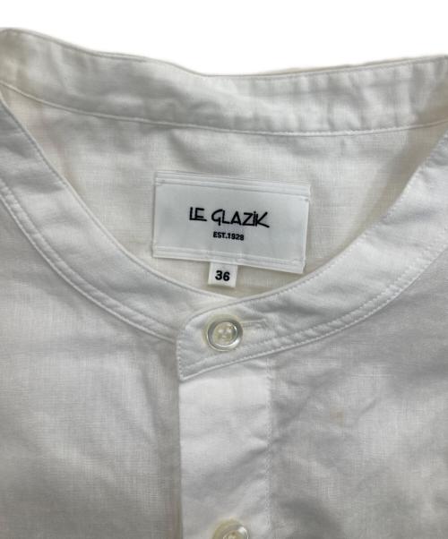 LE GLAZIK（ル グラジック）LE GLAZIK (ル グラジック) コットンリネンシャツワンピース ホワイト サイズ:36 未使用品の古着・服飾アイテム