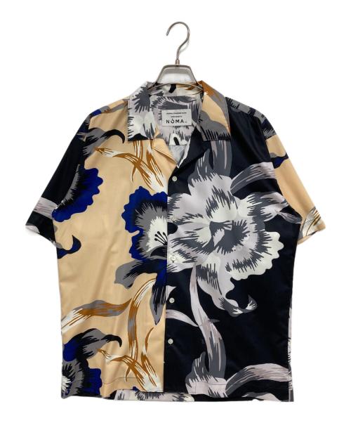 NOMA t.d.（ノーマティーディー）NOMA t.d. (ノーマティーディー) JOURNAL STANDARD relume (ジャーナルスタンダード レリューム) オープンカラーシャツ ブラック×ベージュ サイズ:Mの古着・服飾アイテム