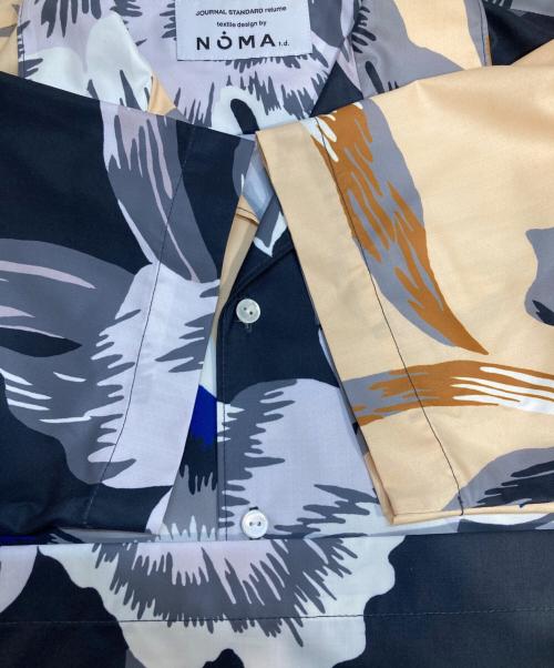 NOMA t.d.（ノーマティーディー）NOMA t.d. (ノーマティーディー) JOURNAL STANDARD relume (ジャーナルスタンダード レリューム) オープンカラーシャツ ブラック×ベージュ サイズ:Mの古着・服飾アイテム