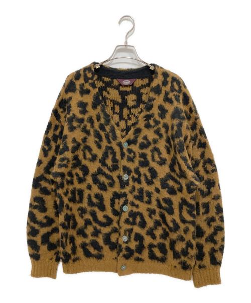 TOWN CRAFT（タウンクラフト）TOWN CRAFT (タウンクラフト) レオパードモヘヤタッチリタックスカーディガン ブラウン サイズ:Mの古着・服飾アイテム