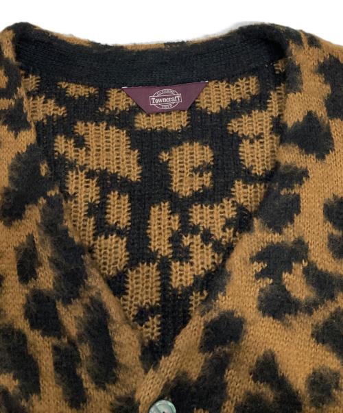 TOWN CRAFT（タウンクラフト）TOWN CRAFT (タウンクラフト) レオパードモヘヤタッチリタックスカーディガン ブラウン サイズ:Mの古着・服飾アイテム