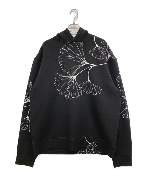 EMPORIO ARMANI（エンポリオアルマーニ）EMPORIO ARMANI (エンポリオアルマーニ) Big Leaf Print Hoodie ブラック サイズ:XXLの古着・服飾アイテム