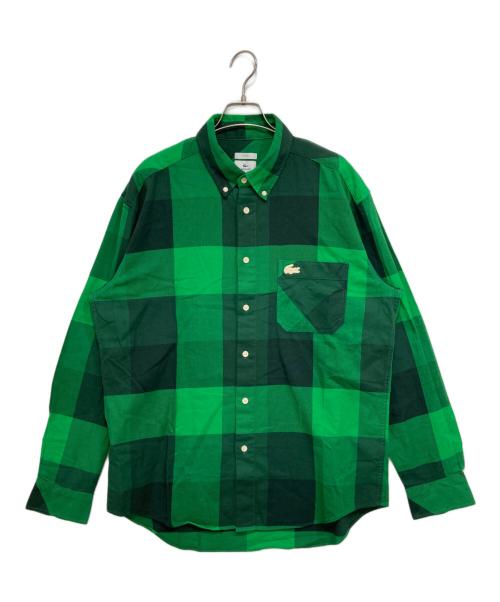LACOSTE LIVE（ラコステライブ）LACOSTE LIVE (ラコステライブ) チェッカーコットンシャツジャケット グリーン サイズ:Mの古着・服飾アイテム
