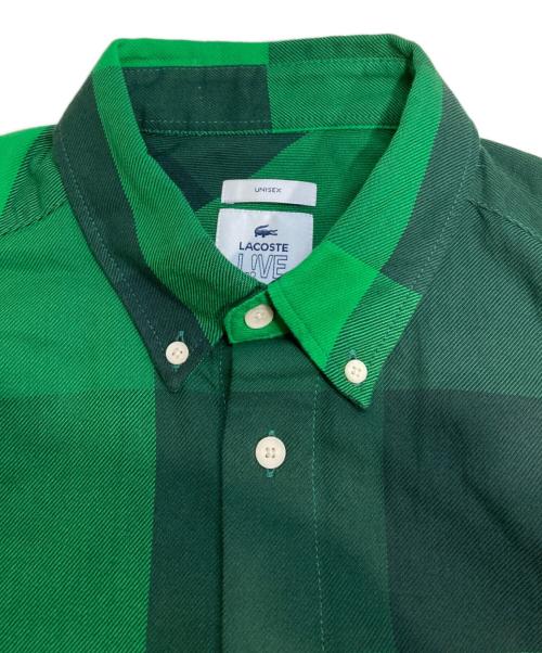 LACOSTE LIVE（ラコステライブ）LACOSTE LIVE (ラコステライブ) チェッカーコットンシャツジャケット グリーン サイズ:Mの古着・服飾アイテム